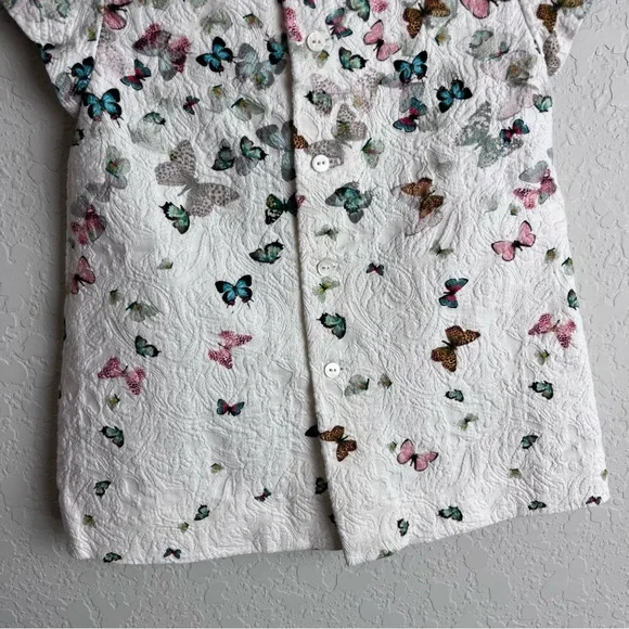 Zara Baby Girl Dress Mini Top Butterfly Print Pink Blue White Kids - Picture 8 of 9
